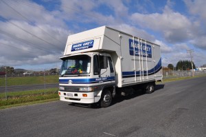 Mark Grey Carriers tail lift truck